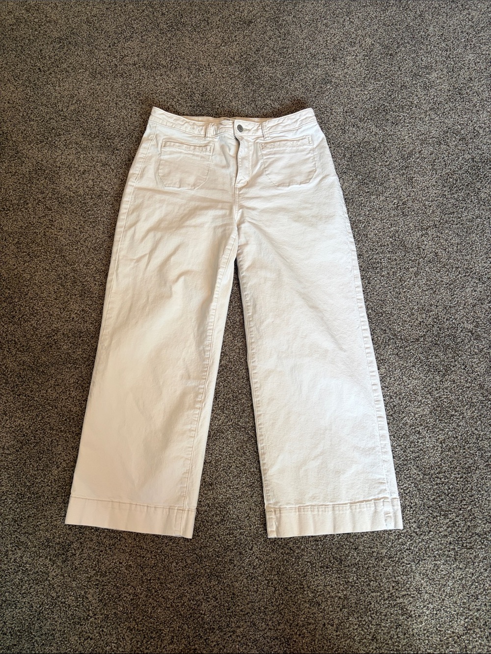 Sonoma Cream Wide-Leg High-Rise Jeans